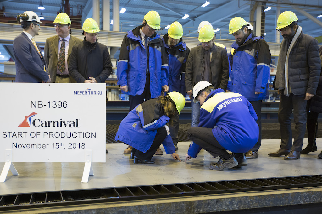 steel cutting for Carnival's new XL class of ship
