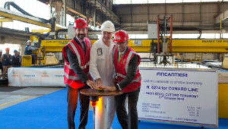 Cunard new ship steel cutting Cunard new ship steel cutting