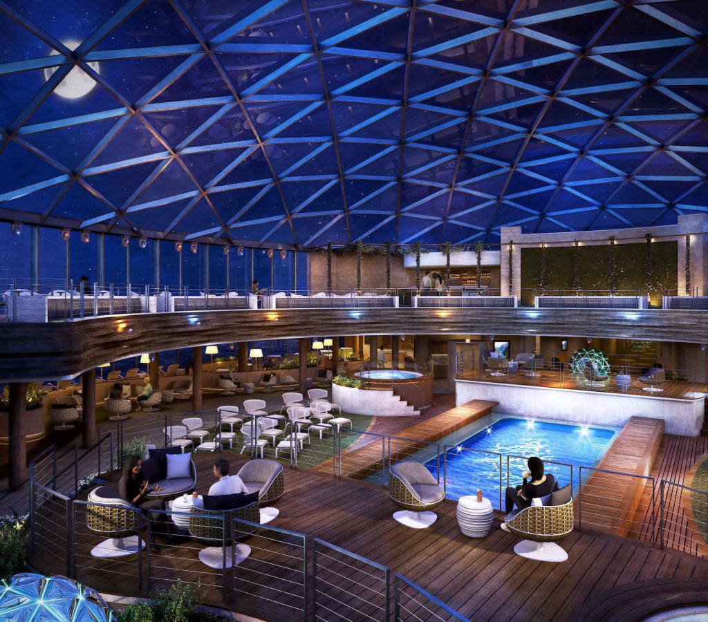 Iona's SkyDome at night