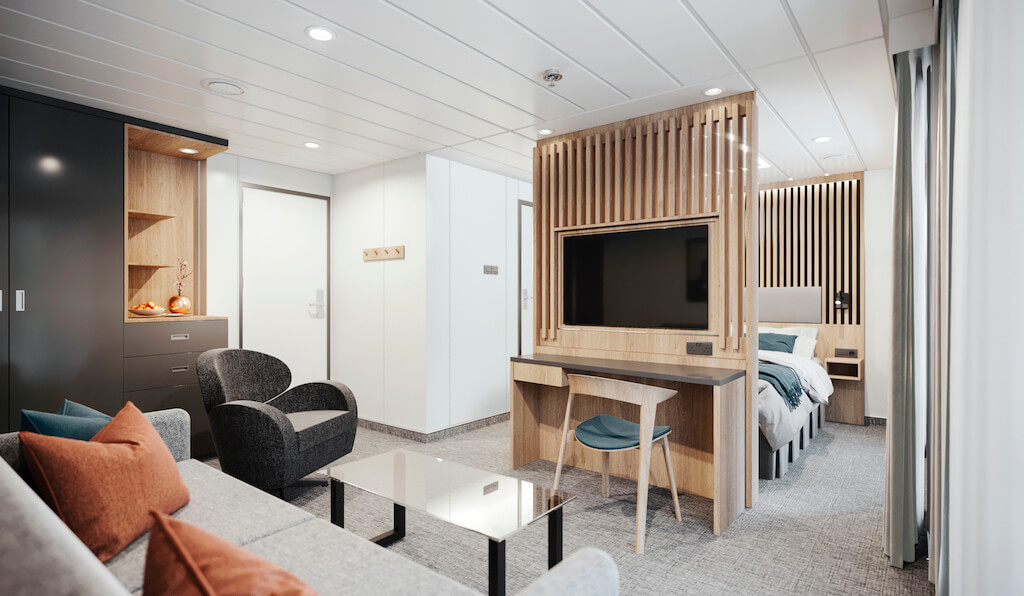 Havila Capella deluxe balcony cabin