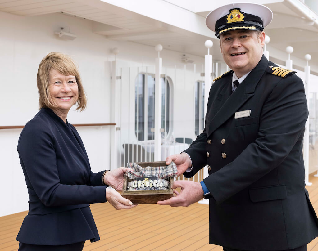 Irene Hays and Iona Captain Wesley Dunlop
