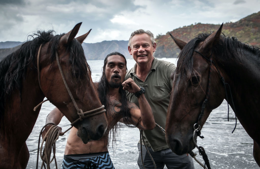 Martin Clunes meets a Polynesian horseman on the island of Ua Huka