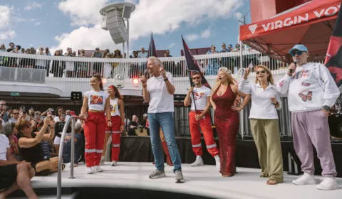 virgin voyages branson at sea